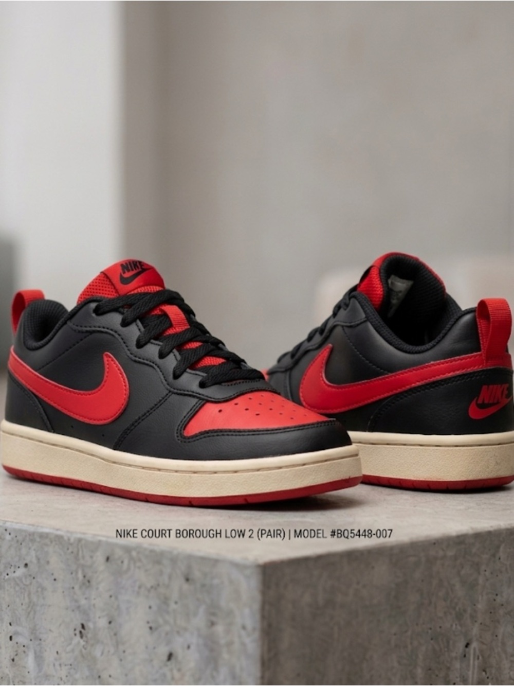Nike Low-Top Sneakers in Black & Red with Cream Midsole